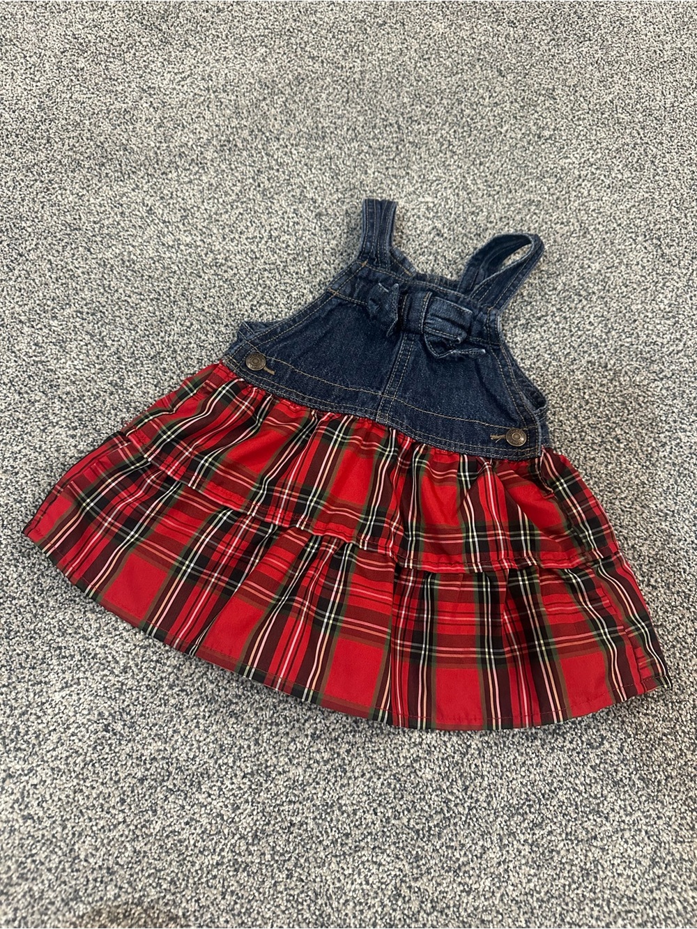 Osh kosh vintage plaid & denim dress